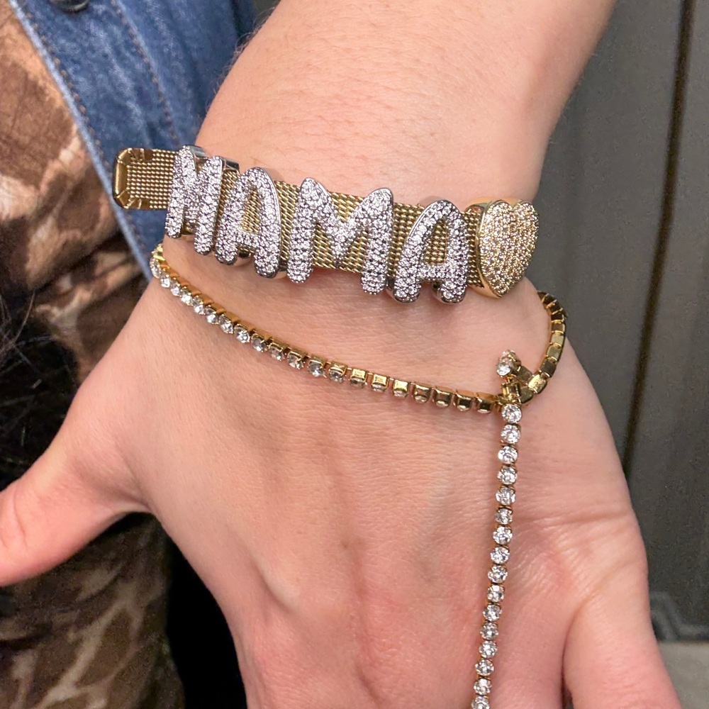 Gold and Silver 'MAMA' Bracelet - Picture 4 of 4